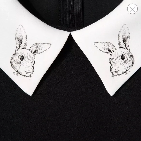 Victoria Beckham for Target Women's Black Collared Dress-Rabbit Collar XS - Picture 5 of 7